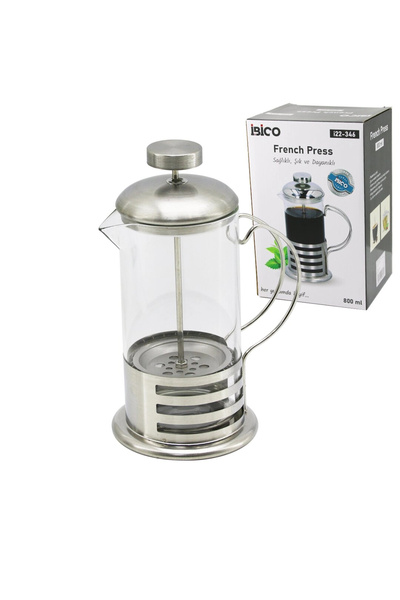 shopwave French press metal cage - metal lid 800ml glass herb strainer (5047)