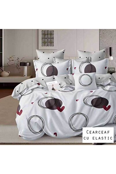 Patul Satin Cotton Linen, Sulphur, 2 Persons, Double Bed, 4 Pieces, Fitted St...