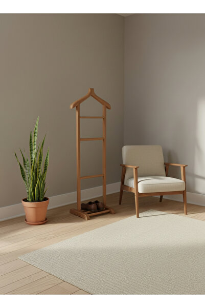 KleinHaus Furniture Ahşap Tekli Dilsiz Uşak, Masif Elbise Ceket Askılığı, Pan...