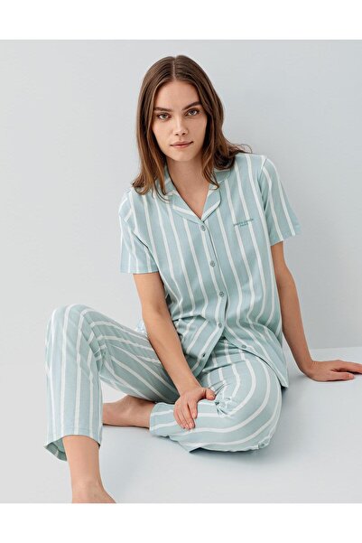 Pierre Cardin Women's Short Sleeve Buttoned Boxed Pajama Set – 50% Modal 50% ...