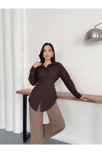 Ekim Store Waist-Fitted Shirt with Back Belt