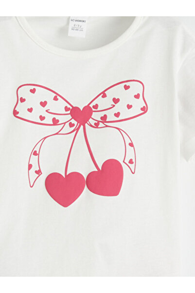 LC Waikiki Fuchsia Cherry Štampano majica i šorti, pakovanje od 2 komada