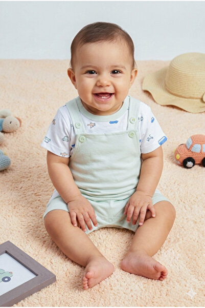 hendam One-piece suit decorated with colorful cartoon car and airplane prints