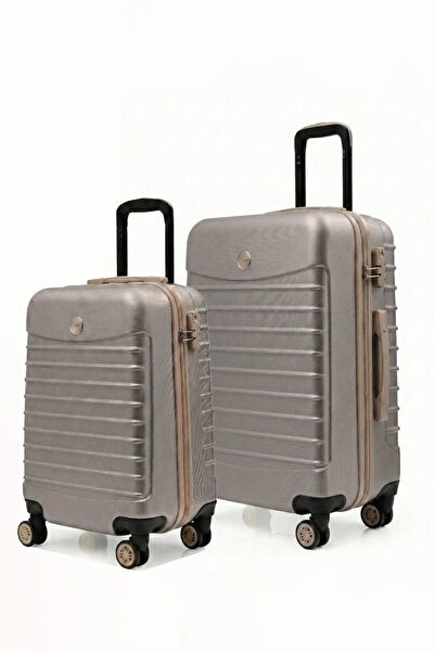 louisiana polo 2'li Valiz Seti Orta Boy - Kabin Boy Taş-Bej 1168