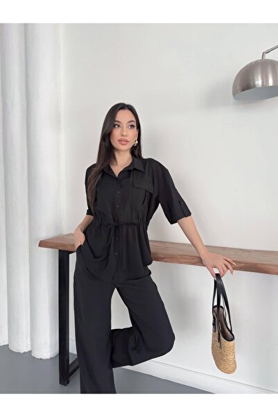 Ekim Store Modal Buttoned Waist Tie-Detail Set