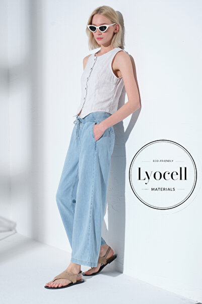 Maule Κανονική μέση κοντή γραμμή Τζιν Βαμβάκι Γυναικείο τζιν παντελόνι Lyocel...