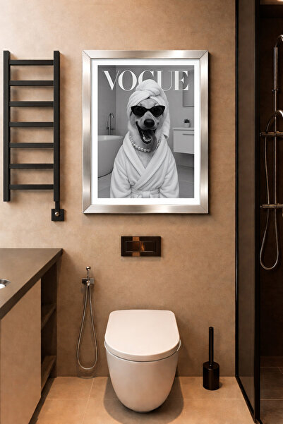 Koi Art Design Renkli Çerçeveli Tek Parça Banyo Temalı Yüksek Kalite UV Baskl...