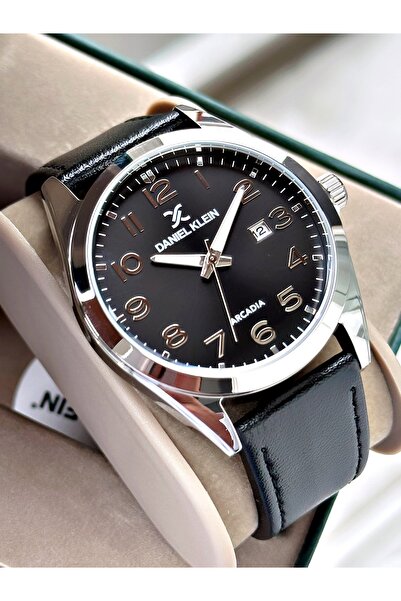 Daniel Klein Leather Kordon Men's Wristwatch 3 Atm Waterproof Pieces