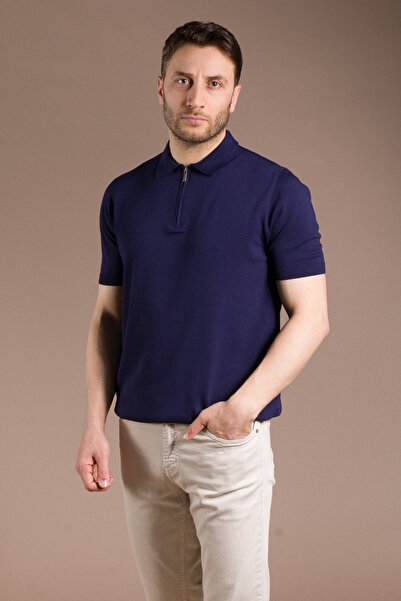 ZEKİ ÖZER Tricou de bază pentru bărbați, albastru marin
