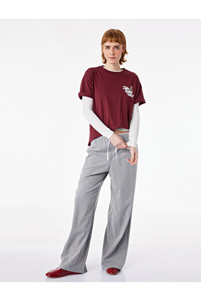 Koton Άνετο κοντομάνικο μπλουζάκι με λαιμόκοψη με τύπωμα Βαμβάκι lu Με αρκουδάκι