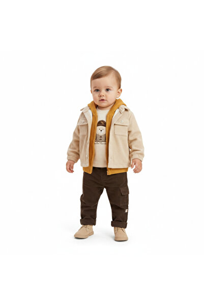 mumbino Boy's 4-Piece Jacketed Suit / Jacket-Cardigan-T-Shirt-Pants 4-Piece S...