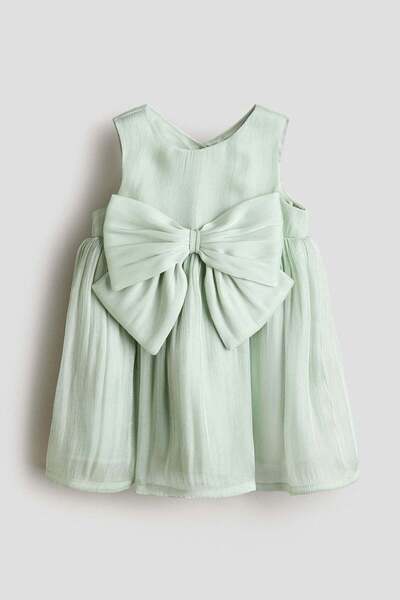 H&M Bow-detail organza dress
