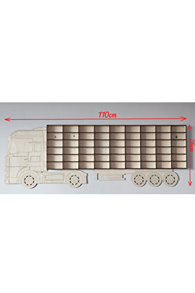Raftix Raft decorativ perete model camion – organizator 54 compartimente din placaj