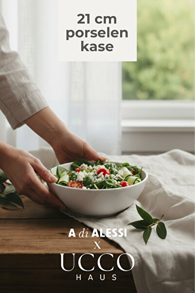 UCCO 21 cm Porselen Artisan Salata Meyve Sunum Kasesi - Yemek Makarna Tabağı