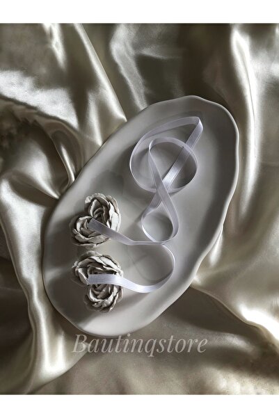 Bautinq Store Tavă de logodnă din beton cu model ondulat, realizată manual, t...