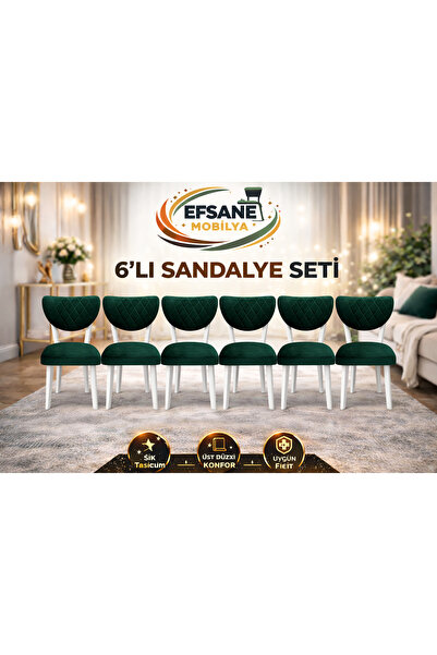 Efsane i.E.G ELMA SANDALYE 6 ADET SALON MUTFAK YEMEK ODASI SALON BALKON BAHÇE...