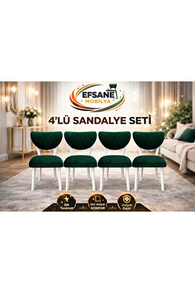 Efsane i.E.G ELMA SANDALYE 4 ADET SALON MUTFAK YEMEK ODASI SALON BALKON BAHÇE...