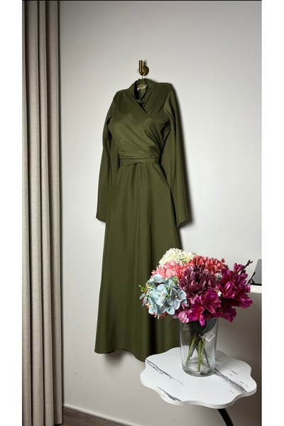 leevan fashion Elegant maxi dress with long, wide sleeves