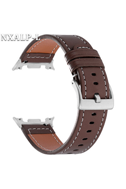 Choice 40mm 44mm 46mm Dark Brown No Gaps Leather Strap for Watch 8 Classic 46...