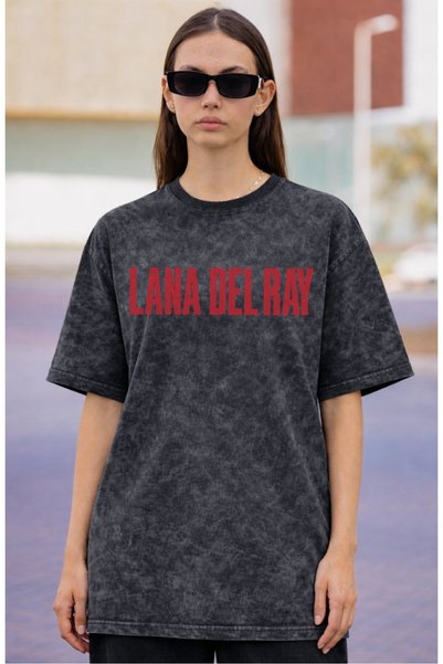 SEVBANO Lana Del Rey Singer Printed Unisex Oversized Vintage Washed T-Shirt