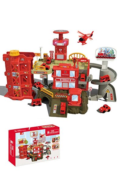 Ma Baby Car Ramp Track Set for Kids, with 4 Mini Cars Fire Car Truck Toys