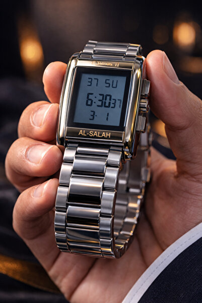 Generic Luxury digital prayer watch – elegant men's design in silver