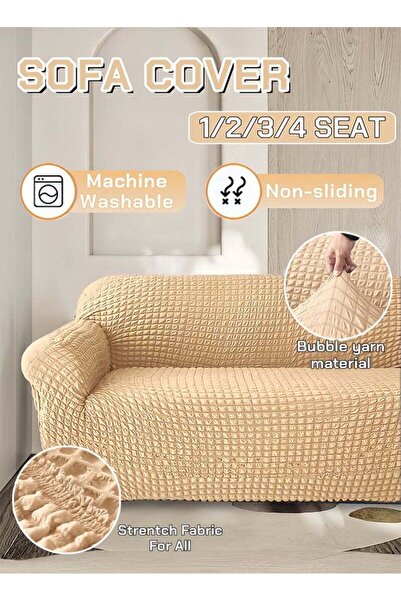 Generic Sofa Cover 1/2/3 Seater Couch Cover Super Stretchable Wrinkle-free Fu...