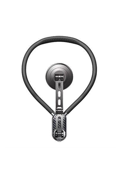 Zebana Lisen Trend Magnetic Neck Phone Holder - Silicone, Hands-Free Use Black