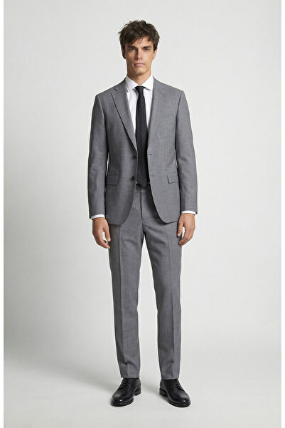 Network Gri Melanj Takım Elbise