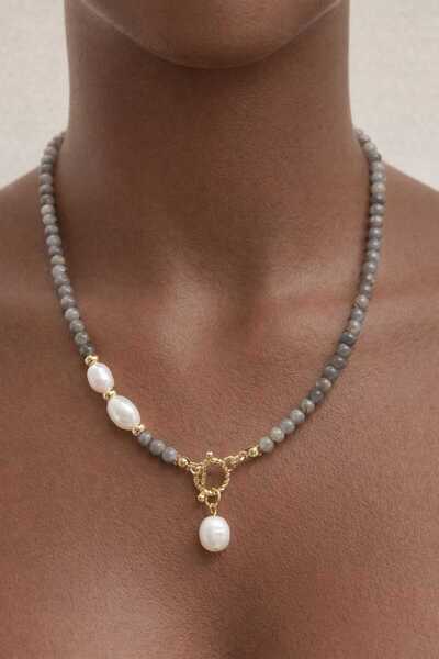 elinasaccessories Labrodit Real Pearl Natural Stone Design Necklace Designer ...