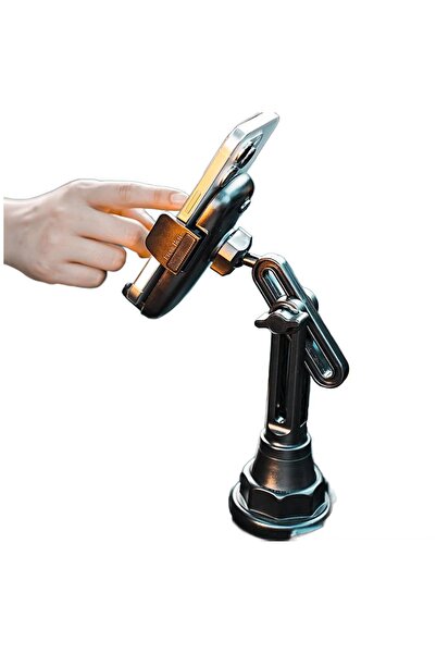 LISEN A150 360° Ayarlanabilir Bardaklık Manyetik Araç Telefon Tutucu Siyah