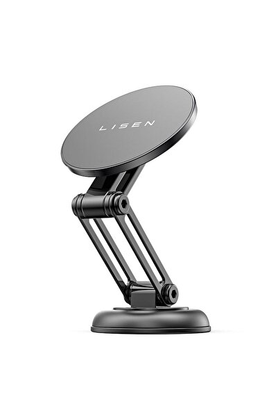 LISEN A400 360° Döner Katlanabilir Metal Araç Telefon Tutucu Siyah