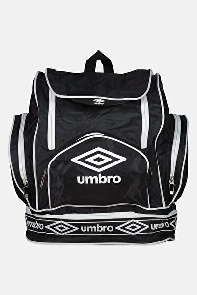 UMBRO حقيبة ظهر رجالية بشعار ماركة إيطالية كلاسيكية، سوداء