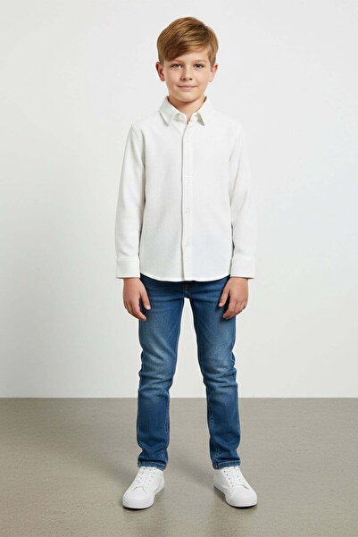 Fulla Moda Rebrasto Košulja za dečake sa dugmićima