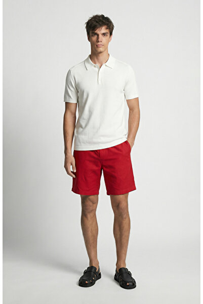 Network Kırmızı Beli Lastikli Comfort Şort
