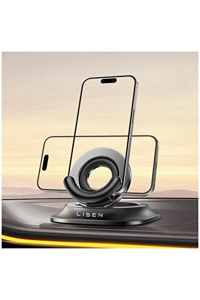 LISEN Lisen A105 360° Dönen Katlanabilir Araç Telefon Tutucu Siyah
