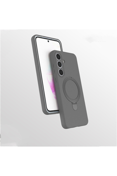 Paladyum Case غطاء سامارا رمادي من السيليكون متوافق مع حامل ماج سيف لهاتف سام...