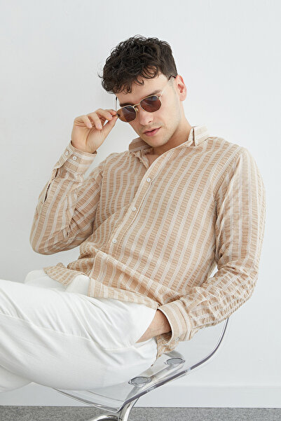 Fulla Moda Ριγέ πουκάμισο ζακάρ