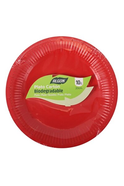 Algon Set de 240 farfurii de carton, 20 cm, roșii