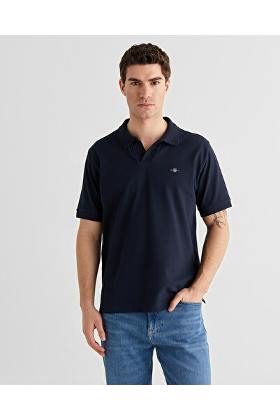 Gant Erkek Lacivert Regular Fit Logolu Polo Yaka T-Shirt