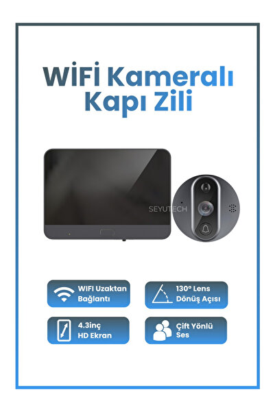 Bagajon Harvox Wi-Fi Kameralı Kapı Zili – 1080p Akıllı Kablosuz Görüntülü Kap...