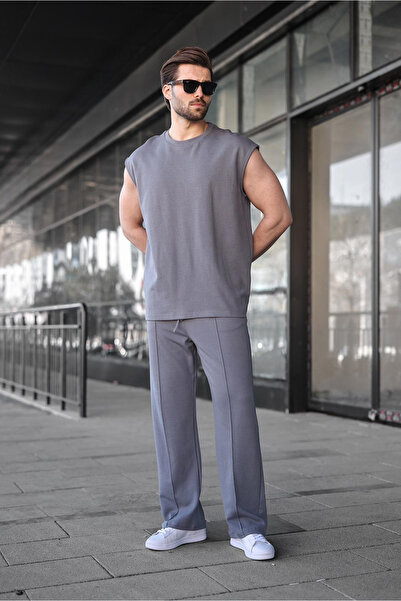 Madmext Smoked Sleeveless Men's T-Shirt Tracksuit Set E7354