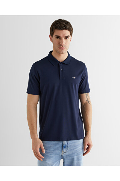 Gant Erkek Lacivert Regular Fit Logolu Polo Yaka T-Shirt