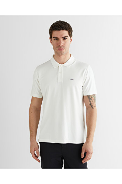 Gant Erkek Beyaz Regular Fit Logolu Polo Yaka T-Shirt