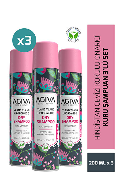 agiva care& beauty Ylang Ylang Liposomed C Hacimlendirici Kuru Şampuan -3'lü SET