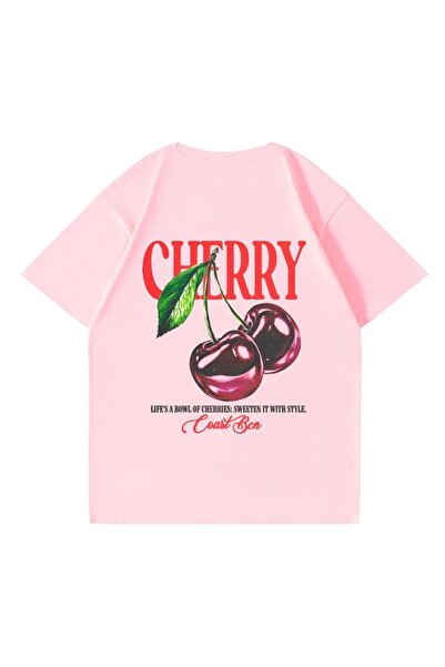 Gofeel Unisex Oversized Cherry Detailed T-Shirt