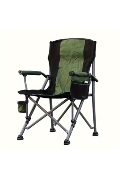 Generica كرسي تخييم محمول، قابل للطي، مزود بجيوب تخزين جانبية، وحوامل أكواب، ...