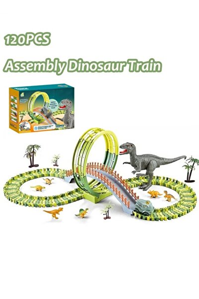 Generic قطار الملاهي الديناصوري، عربة مسار الديناصورات مع ديناصور كهربائي واح...