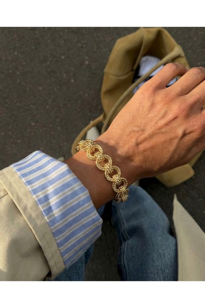 Mope Accessories Gold Detailed Chain Bracelet