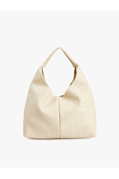 Koton Knitting Patterned Faux Leather Shopper Bag